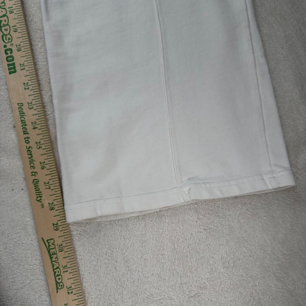 Zara White Wide Leg Seam Front Cotton Sweatpants Size M Drawstring Minimalist - Picture 5 of 8